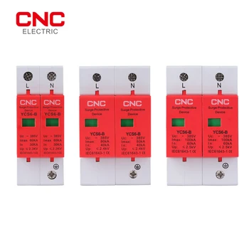  CNC YCS6-B AC SPD 2P Защита от пренапрежение защита от пренапрежение Защитно низковольтное битово устройство 385V 60kA 80kA 100kA