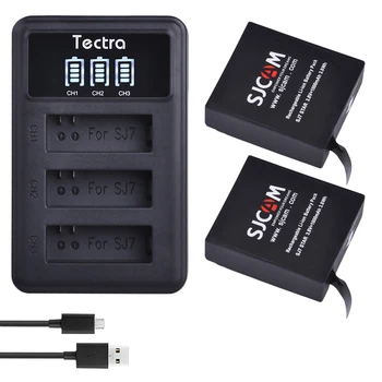  Tectra 1000 mah 3,8 По Оригинален SJCAM SJ7 Star Батерия + Led 3-USB Слот Зарядно за SJCAM SJ7 Спортна DV Камера Спортна Екшън Камера