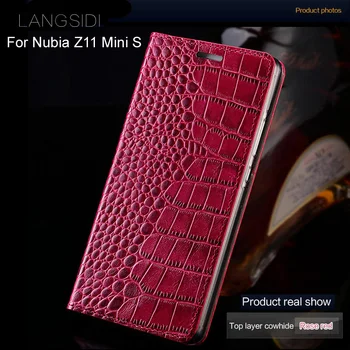  Луксозен брендовый калъф за телефон от естествена кожа на крокодил, с плоски текстура калъф за телефон Nubia Z11 Mini S калъф за вашия телефон ръчна изработка