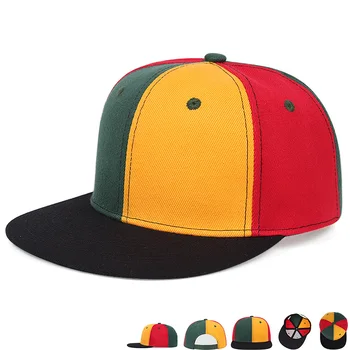  шапка мъжка бейзболна шапка Trends Contrast Етикети Men ' s Baseball Cap Плосък Brim Cap Cotton възстановяване на предишното положение Cap Хип-Хоп Шапка Hat Women